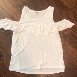 Mission white cold shoulder top